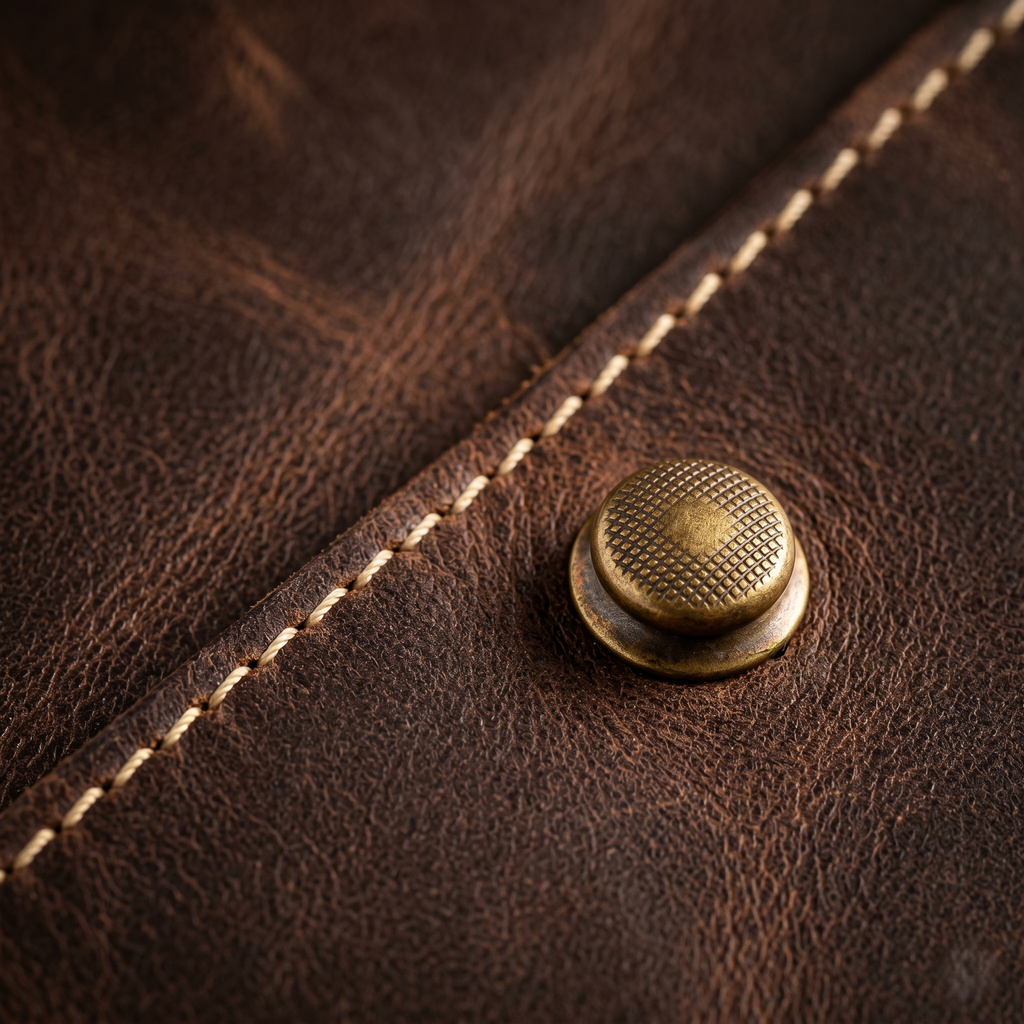 Étui cuir 2 montres fermeture magnétique détail