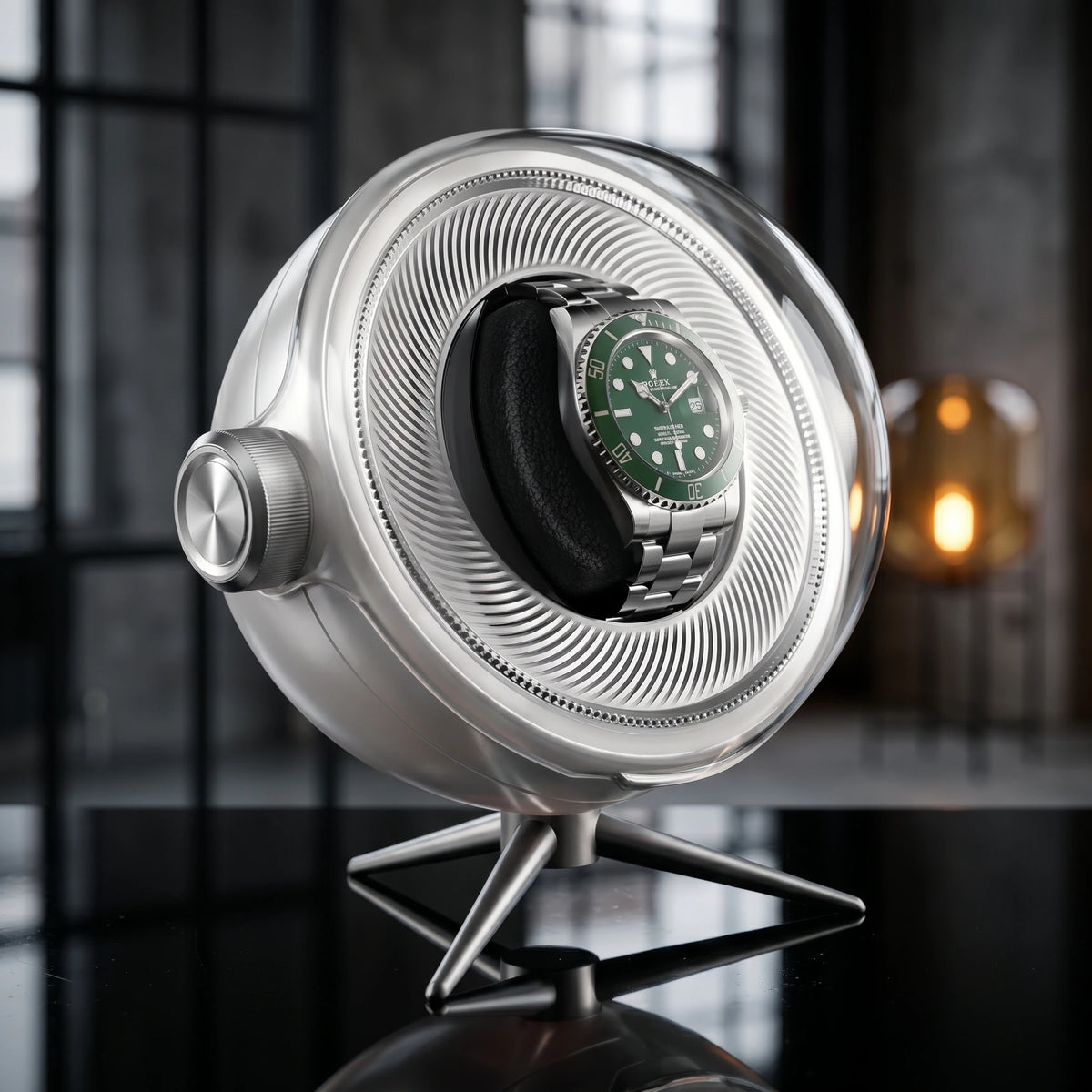 Remontoir Sphère 1 montre, dôme transparent