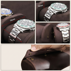 Étui cuir 8 montres vue latérale format voyage