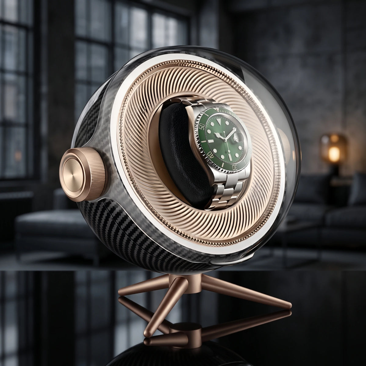 Remontoir Sphère 1 montre, dôme transparent