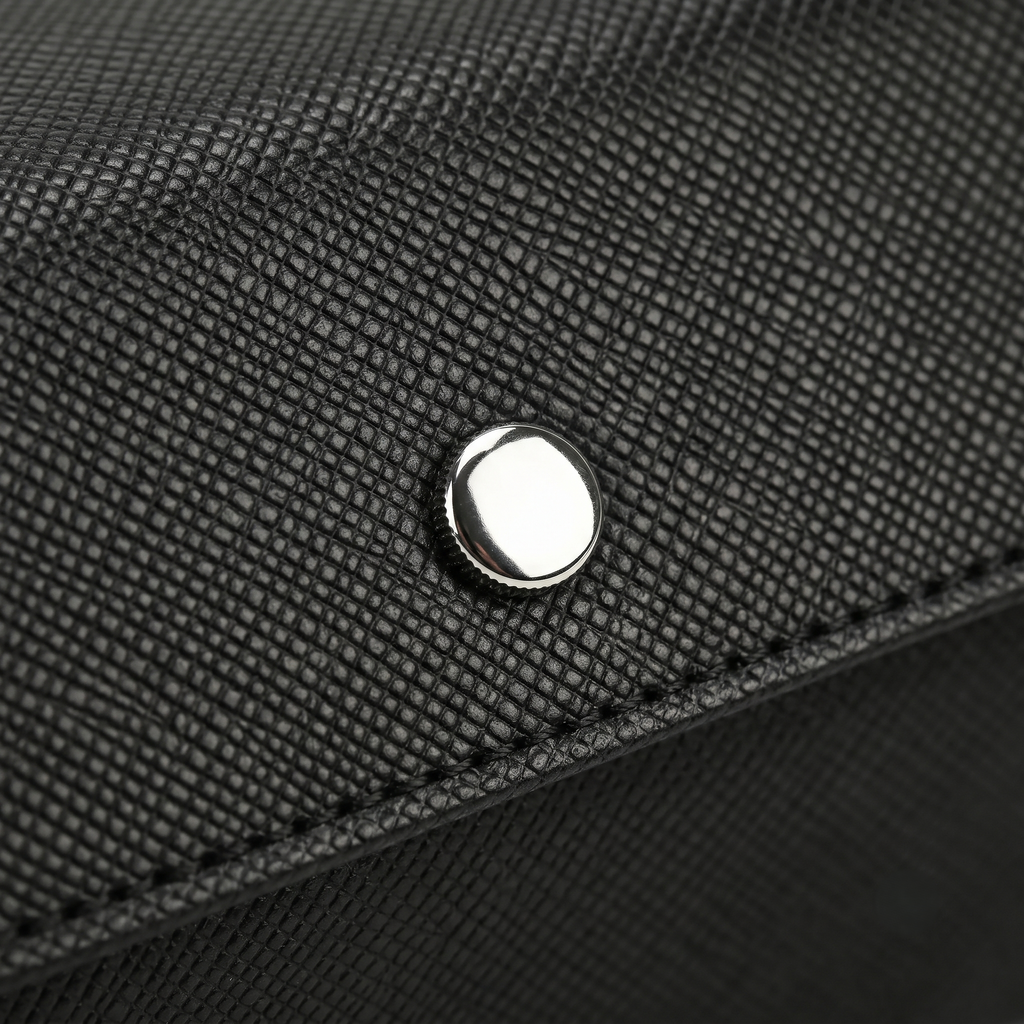 Étui cuir noir 3 montres vue latérale