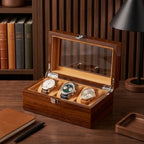 Boîte à montre bois et cuir sovereign brun 3 montres - Horlogerie Passion