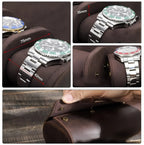 Étui cuir voyage 3 montres vue latérale